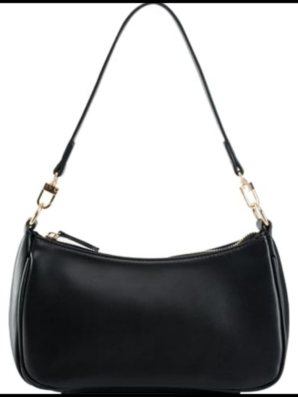 PU Leather Shoulder Bag with 2 Removable Straps Zipper Crossbody Tote Purse